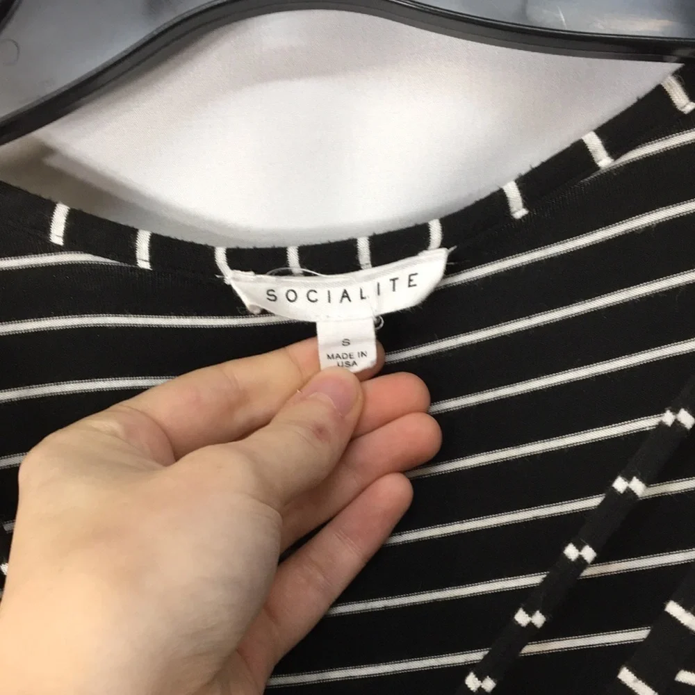 Socialite Women’s Black and White Stripe Dress Size S Like-NEW Condition